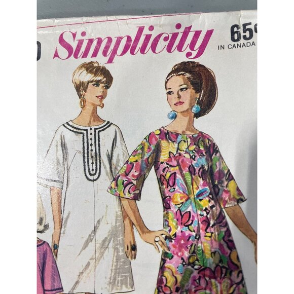 1967 Simplicity 7170 Sewing Pattern Size Small 10-12 Jiffy Caftan Vintage CUT - Picture 3 of 8